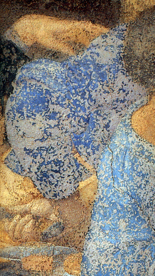 Detail of the 'Disemboadied Hand' with the knife in The Last Supper