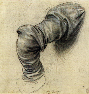 Leonardo's study of the hand of Peter for The Last Supper
